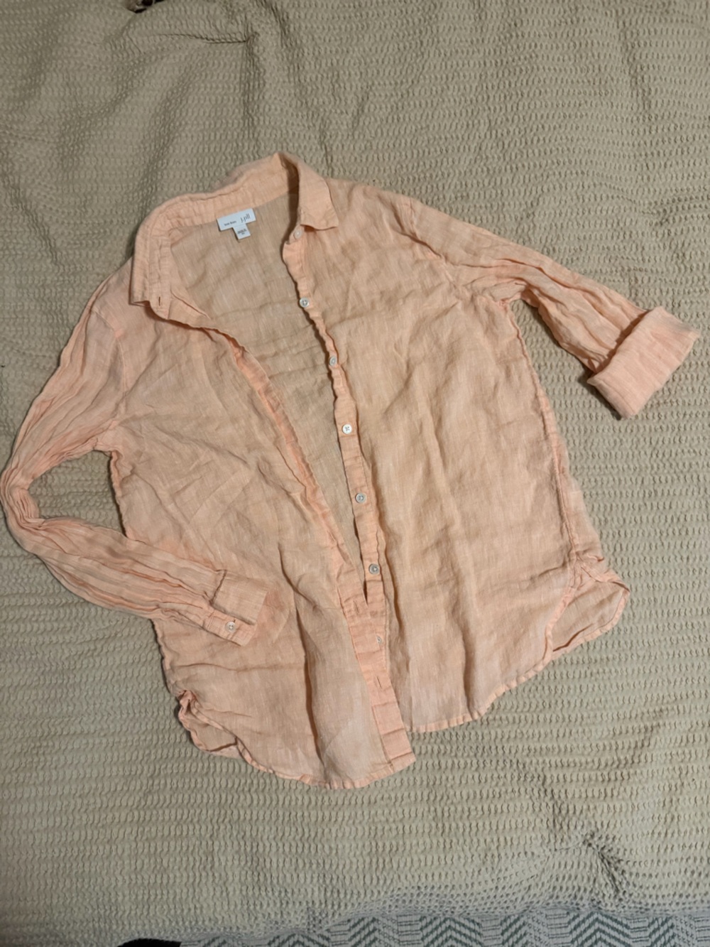 J. Jill Soft Peach Linen Button-Up Top